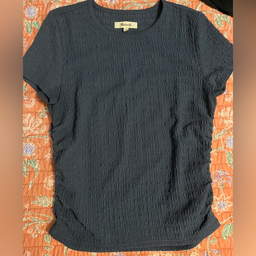 Madewell ruched crewneck shirt